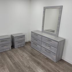 Cómoda Con Espejo Y 2 Mesas De Noche 