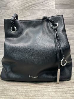 Calvin Klein Black Leather Bucket Purse Shoulder Handbag (A1D029279)