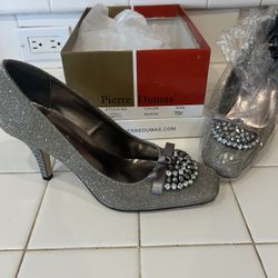 Silver Heels 7.5 Size 