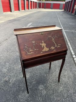 Vintage Chinoiserie Slant-Front Writing Desk