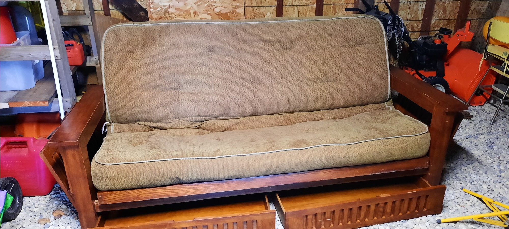 Brown wooden 6 ft. Futon