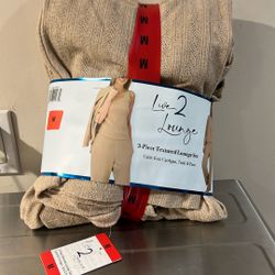 Live 2 Lounge 3- Piece Textured Lounge Set For Women’s Size Medium