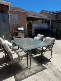 Outdoor table with chairs