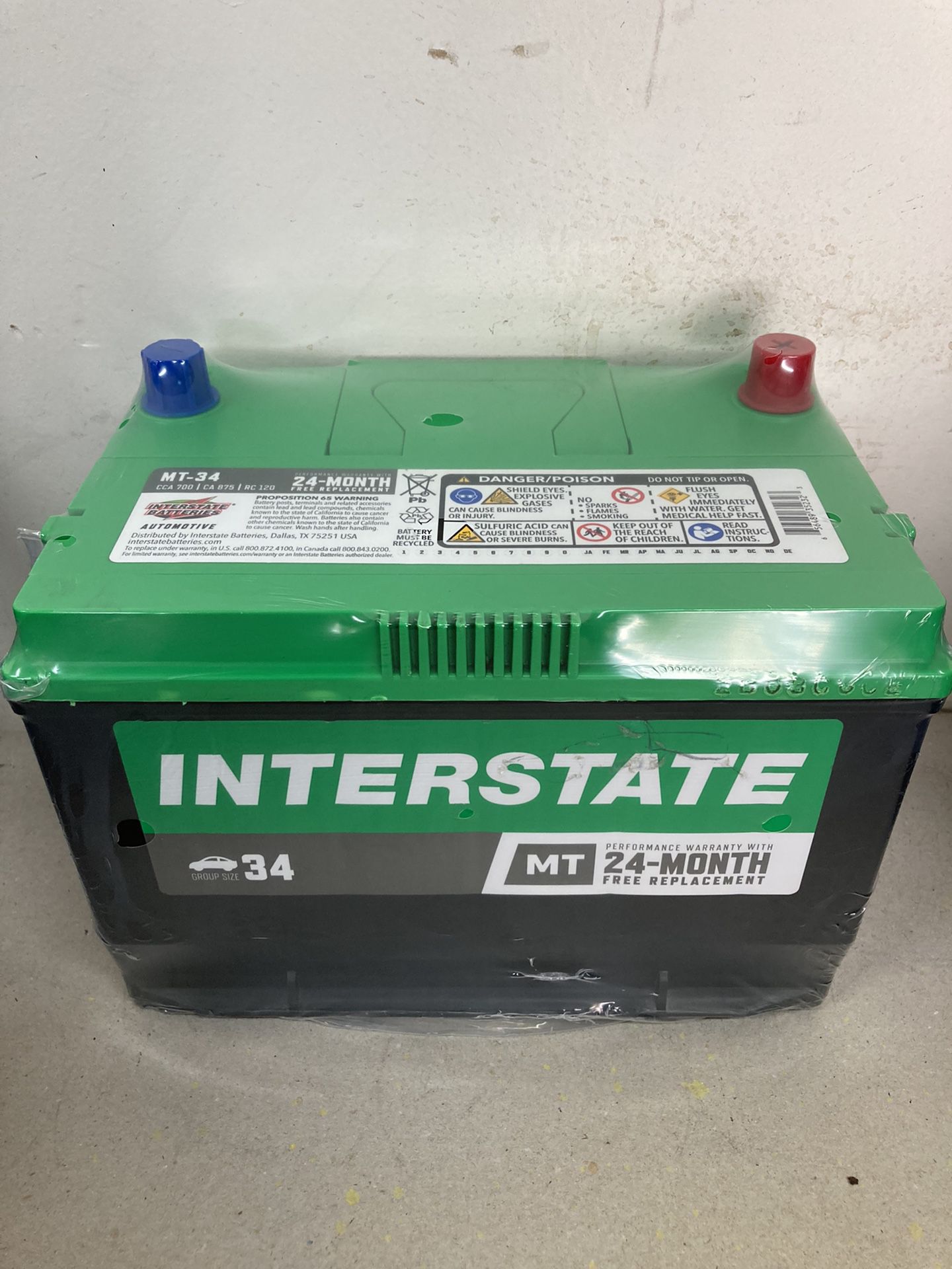 Car battery brand new interstate Megatron heavy duty performance size 34 for sale