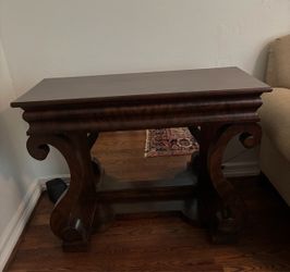 American Empire Revival Mahogany Petticoat Console Table