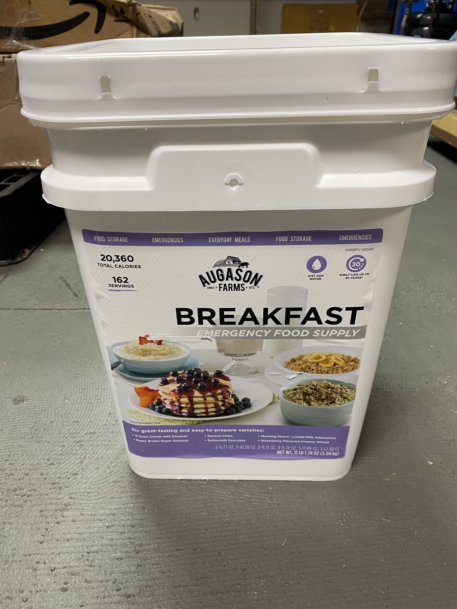 Breakfast Emergency Food Supply 4 Gallon Pail