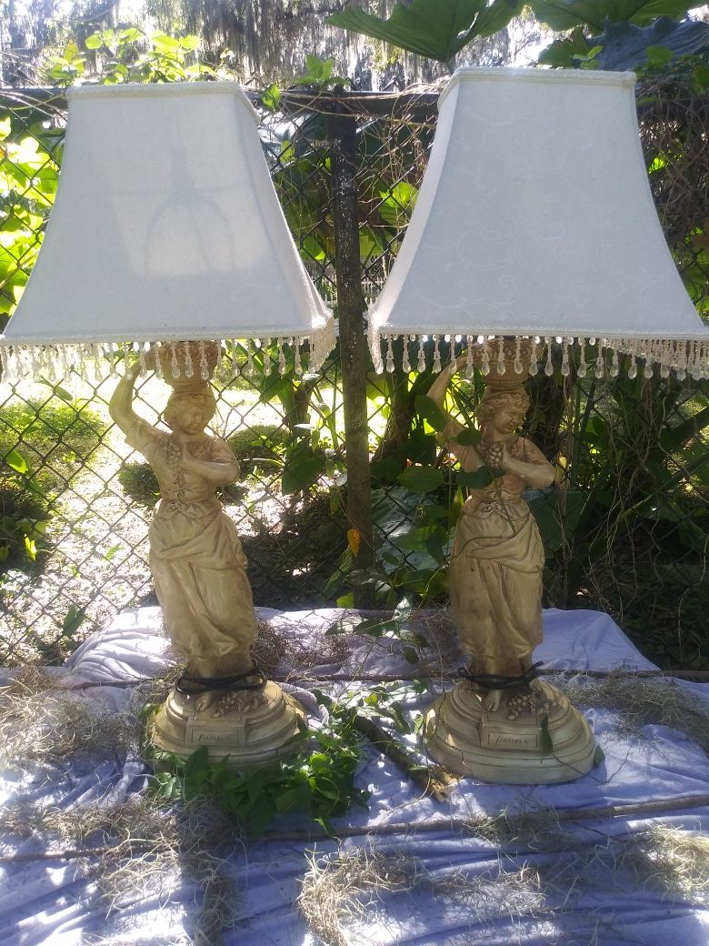 31 " tall Vintage heavy Italian ladies pamela lamps