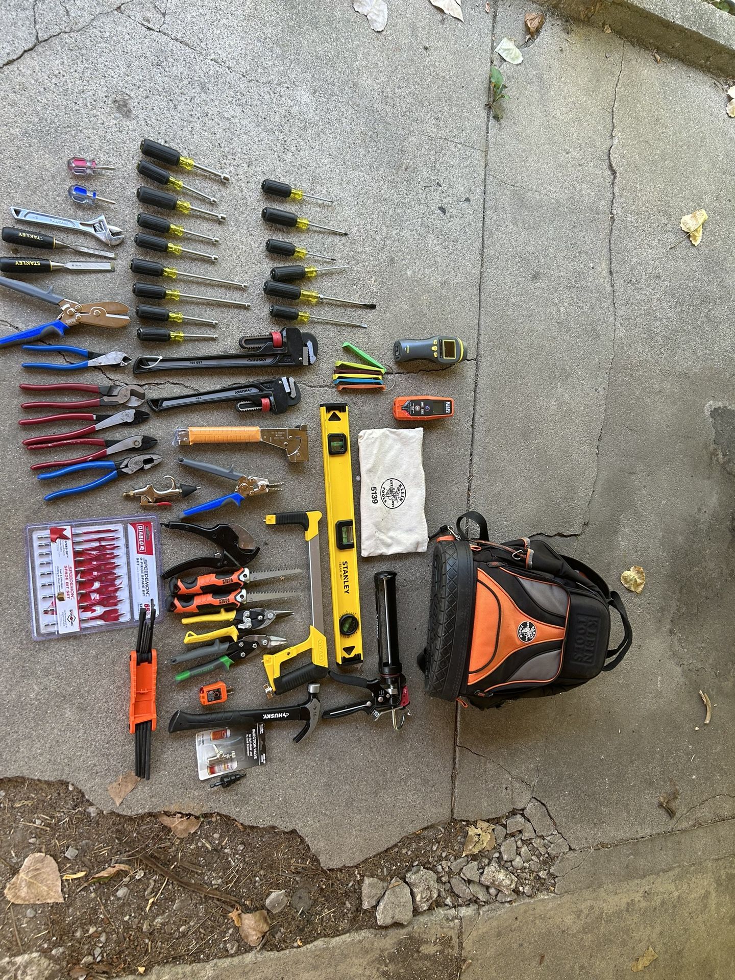 Klein Backpack and assorted tools 
