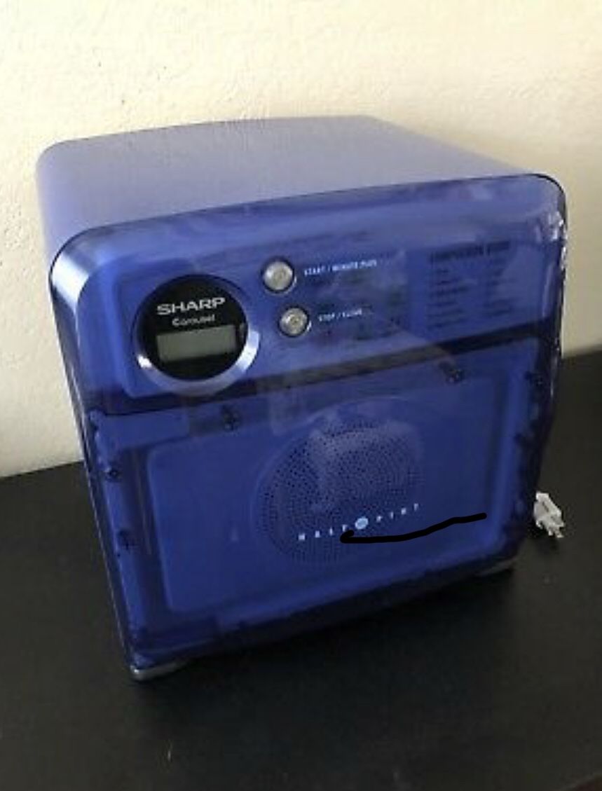 Sharp Half Pint Carousel Compact 0.5 Cu Microwave Oven Blue R-120DB Dorm R