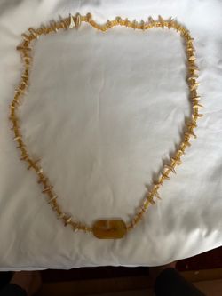 Gold stone, chip, and Gold Seed Bead Necklace