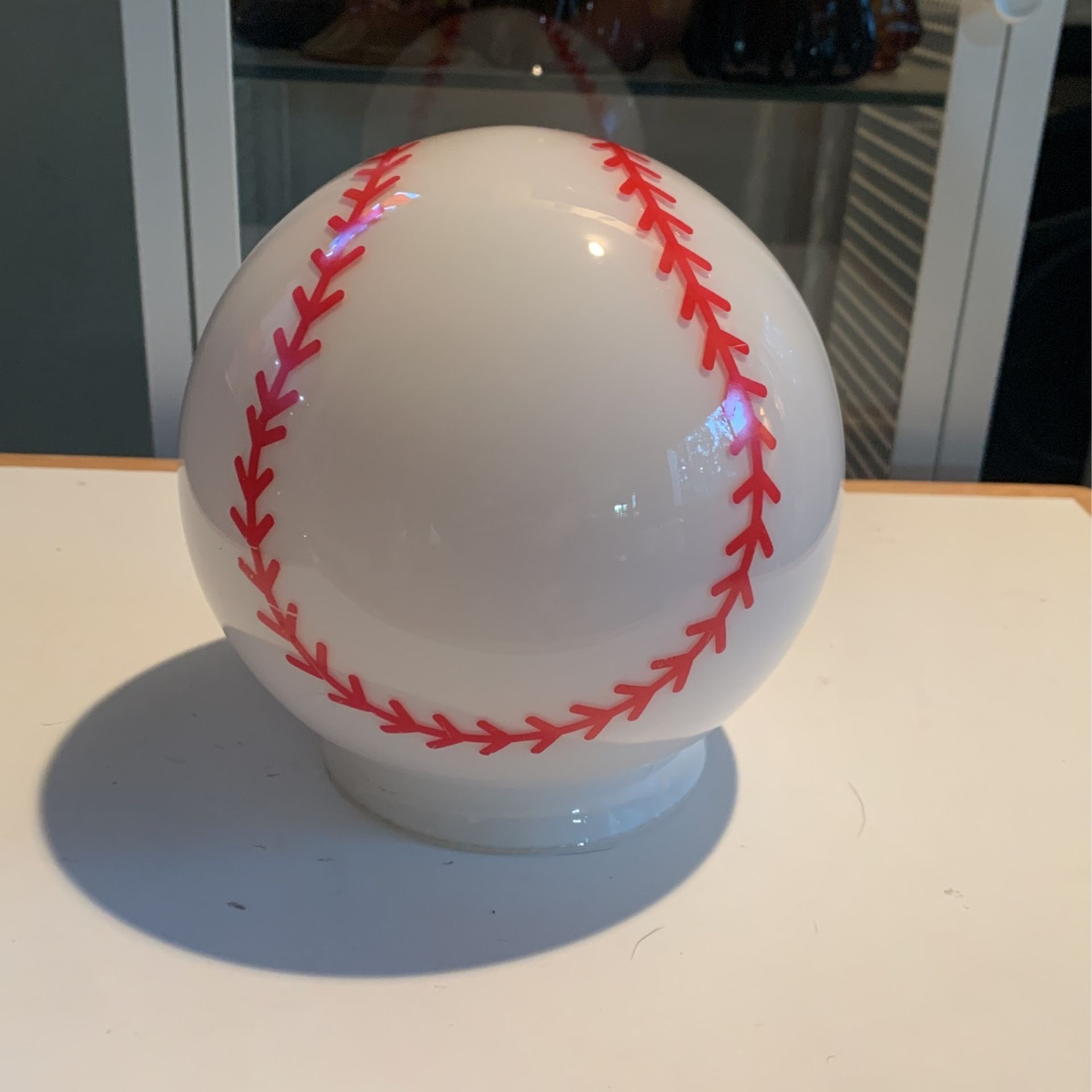 Vintage Glass Baseball Lamp Shade Globe Light Diffuser Milk Glass Light Fixture