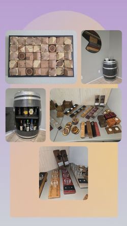 Custom Made woodwork-whiskey barrels,  home decor,  candle holders, wall art