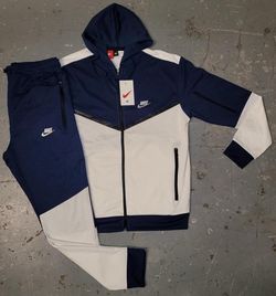 Nike Tech Fleece Tracksuit Navy Blue White