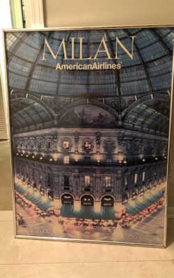Travel Poster (Framed) Milan Italy American Airlines