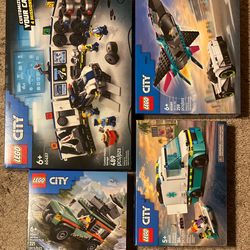 Lego City 60447 Off-Road ,60457 Police Car, 60451 Ambulance, 60489 Jet vs -4 Set