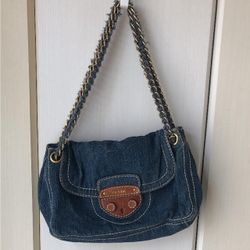 New Authentic Denim Prada Shoulder Bag 