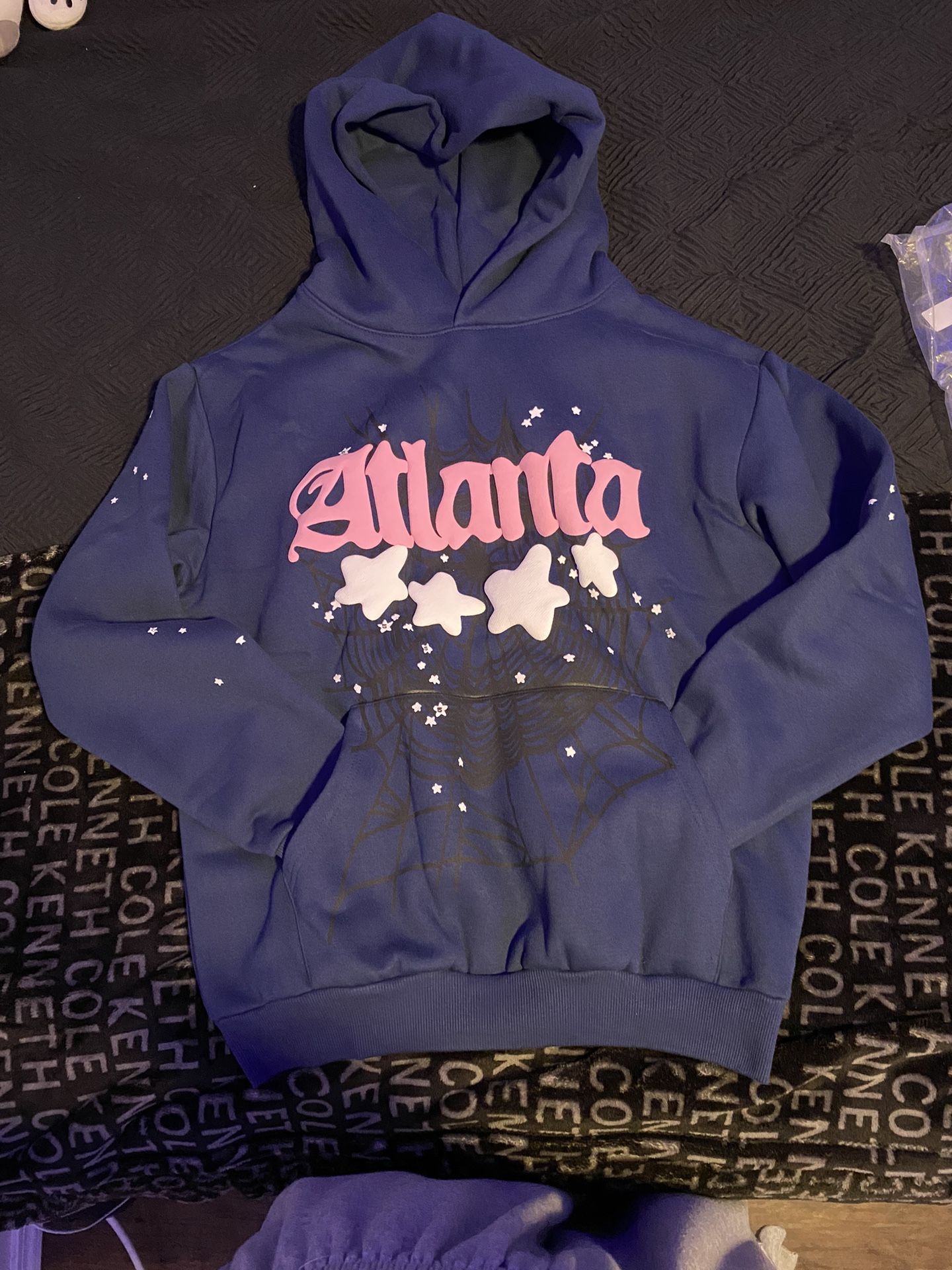 sp5der atlanta hoodie ‘navy’