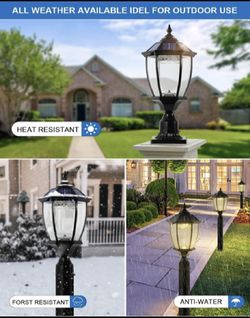 new Other - GYDZ Outdoor Waterproof Solar Post Pole/Pier Mount Lamp Light - READ