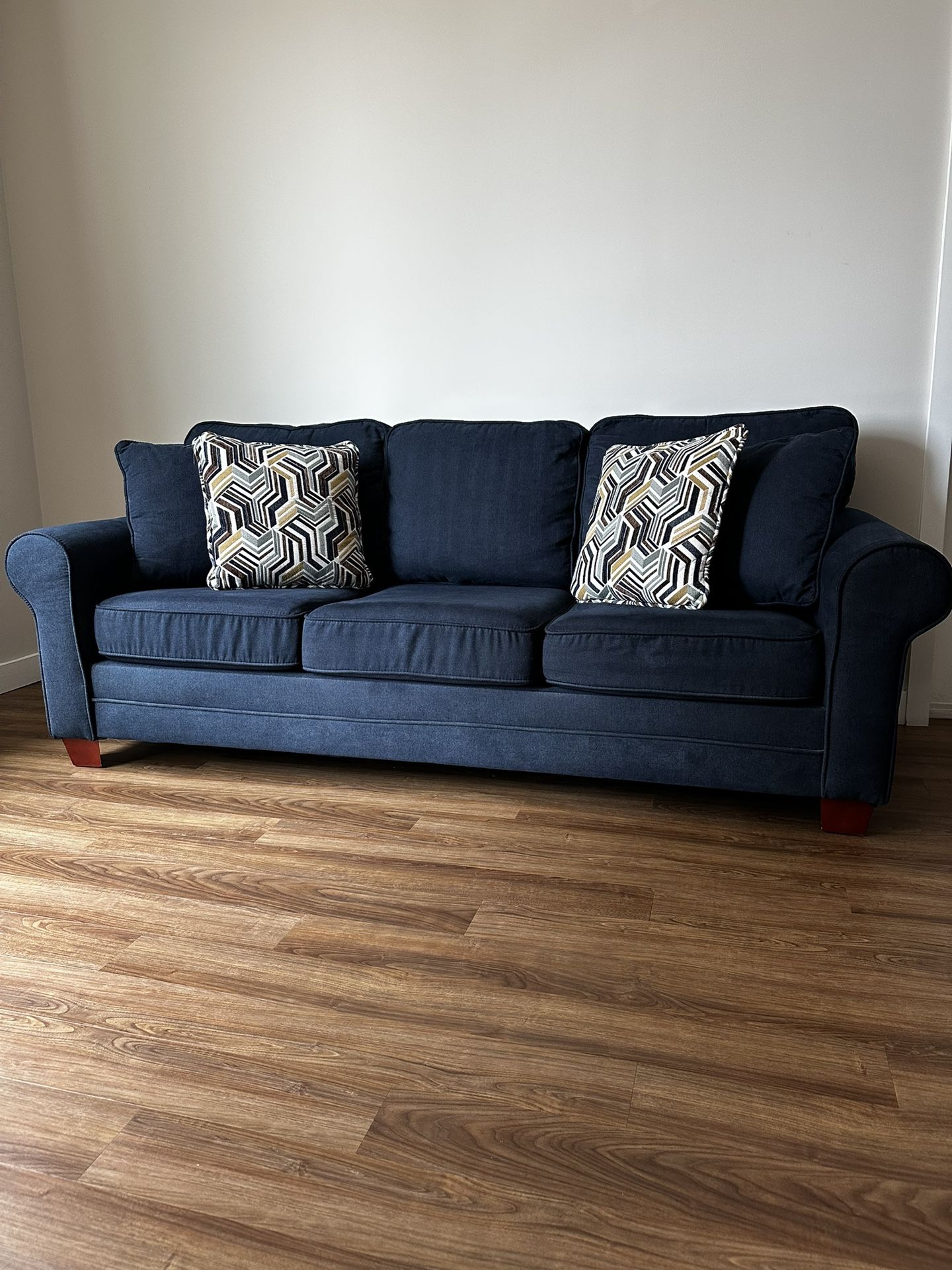 Kylie Navy 82'' Sleeper Sofa with Full Cooling Mattress