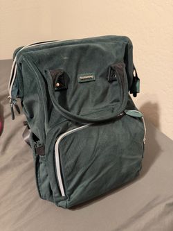 Sunveno Emerald Green Velvet Corduroy Baby Diaper Bag and Mat