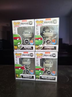 TMNT PX Previews Exclusive B&W Limited Edition Chase set of 4
