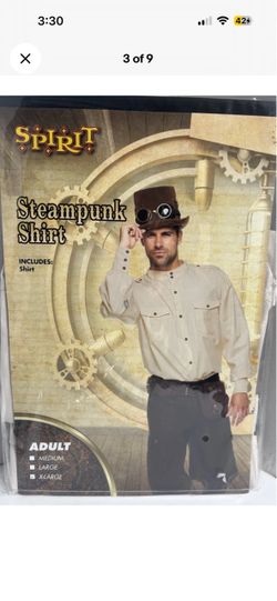 Steampunk Button Down Men’s XL Beige Shirt Theatre Steampunk Button Down Men’s XL Beige Shirt Theatre & Film Halloween Costume pirates & Film Hallowe