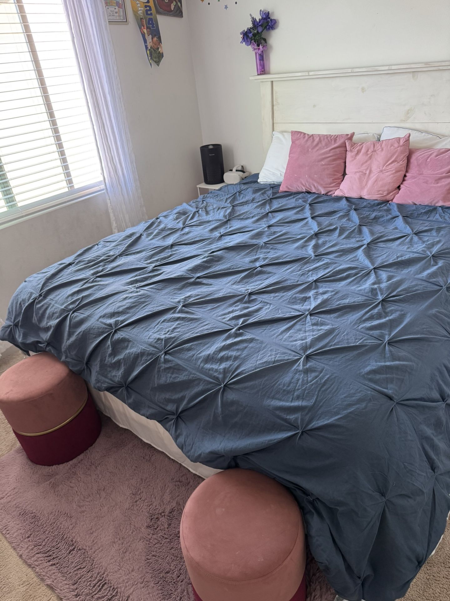 California King Bed Frame + Headboard + Base – Barely Used