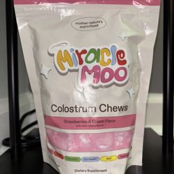 Miracle Moo Colostrum Chews Supplement for Gut Health, Bloating, Immune Support
