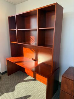 2 Piece Oak Cherry Desk
