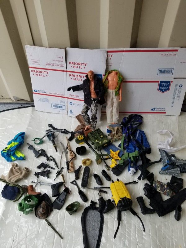 vintage military  baby matell doll with accessories 