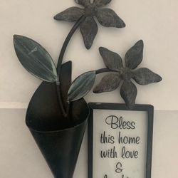 Metal Flower Wall Art Plant Decor 