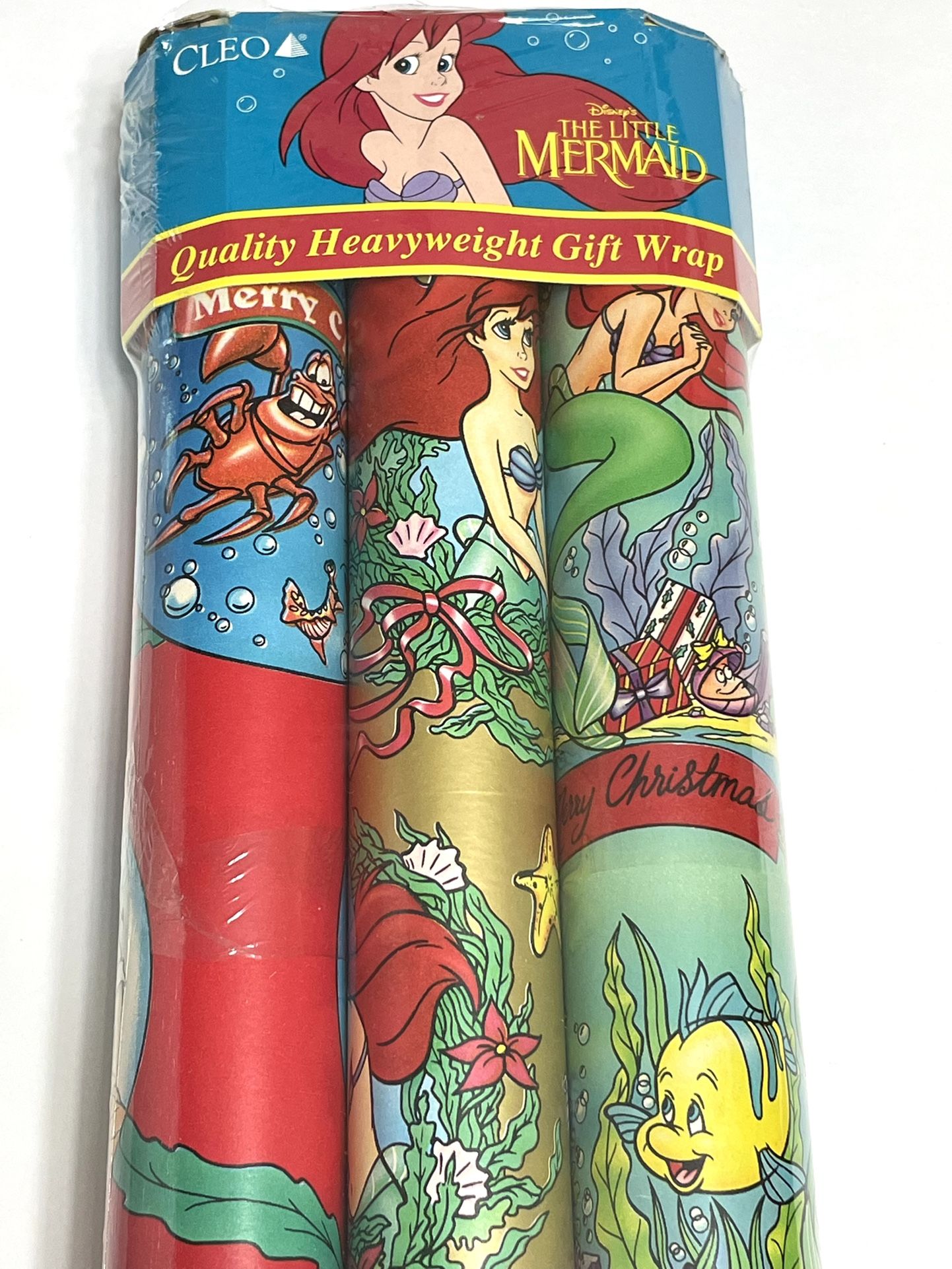 Vintage CLEO The Little Mermaid XMAS Wrapping Paper