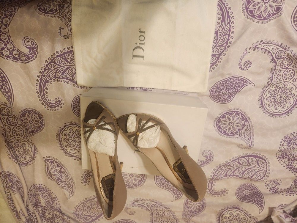 Dior Shoes Beige And Gold Used But In Good Conditions With Dust Bag Size 37