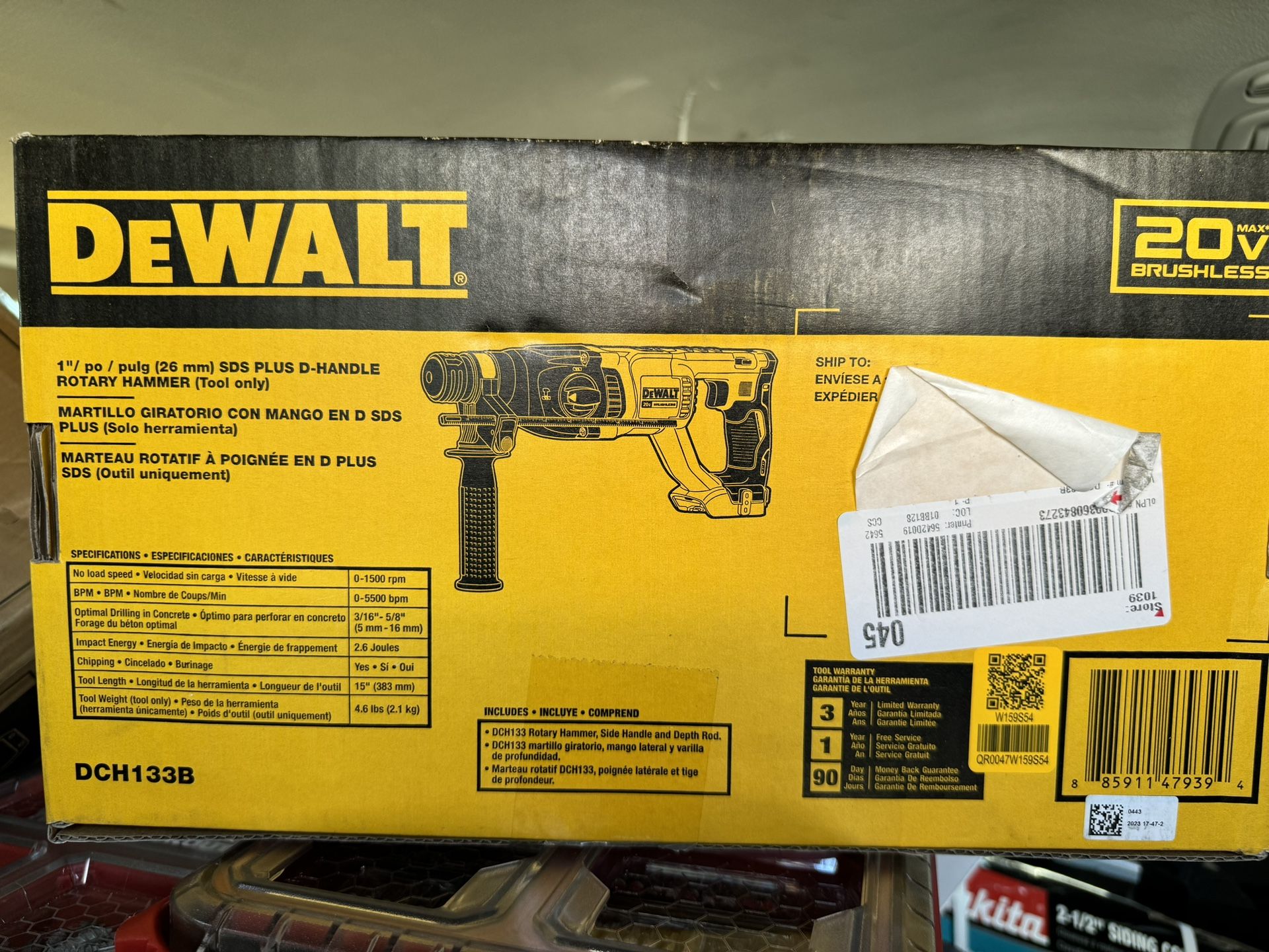 DEWALT 20V MAX Cordless Brushless 1 In. SDS Plus D-Handle Concrete And ...