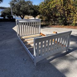 Full Size Sleigh bed Frame. Wooden. OBO