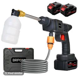 Portable Cordless Electric Car Wash, Electric Car Wash Jet with Car Wash Nozzle Accessory, Car Washer, Jet Washer, High Pressure Cleaner 
