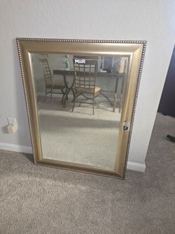 Gold Beaded Frame Wall Mirror