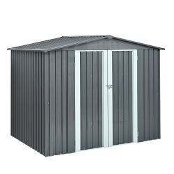 Metal Storage Shed with Double Doors, Heavy-Duty Galvanized Steel Outdoor Garden Shed for Tools, Lawn Equipment, and Yard Storage (72.8Hx68.9Dx87.8W)