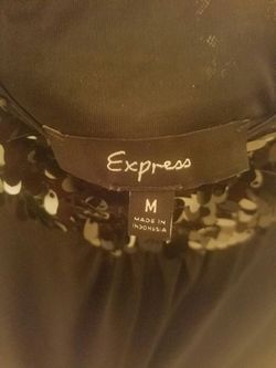 EXPRESS SPARKLE SEQUIN Ruched RUFFLE Little Black MINI DRESS