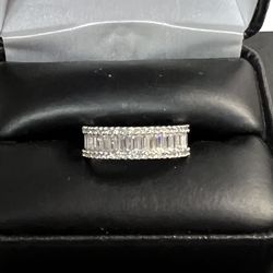 Brand New 925 Sterling Silver CZ Eternity ladies ring size 6.5