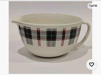 Martha Stewart Plaid Holiday Mixing Bowl Red and Green