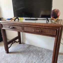 Elegant Ratan Wood Desk