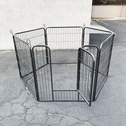 BRAND NEW $85 Heavy Duty 6-Panel Dog Playpen, Each Panel 32” Tall X 32” Wide Pet Exercise Fence Crate Kennel Gate