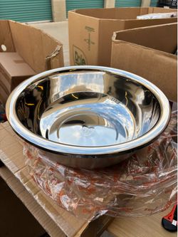 MAGICLULU Stainless Steel Basin 11 x 3.14Inch Foot Basin Round Wash up Bowl Thicken Laundry Tub Foot Soaking Tub Dish Tub Home Dish Pan Kitchen Prep B