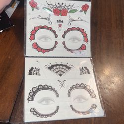 Halloween face decals and tattoos