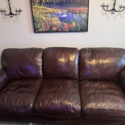 Brown Leather Sofa- Good Condition!