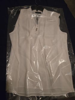 Tahari White Down Shirt Size XL