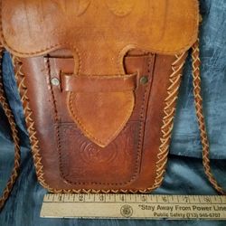 Hand tooled Leather Crossover Purse 