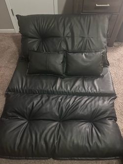 Gaming black leather portable couch