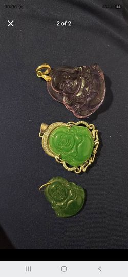 Set of 3 Buddha Carved Pendants